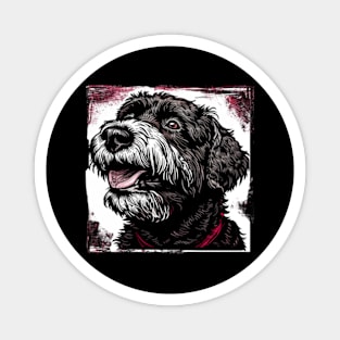 Retro Art Black Russian Terrier Dog Lover Magnet